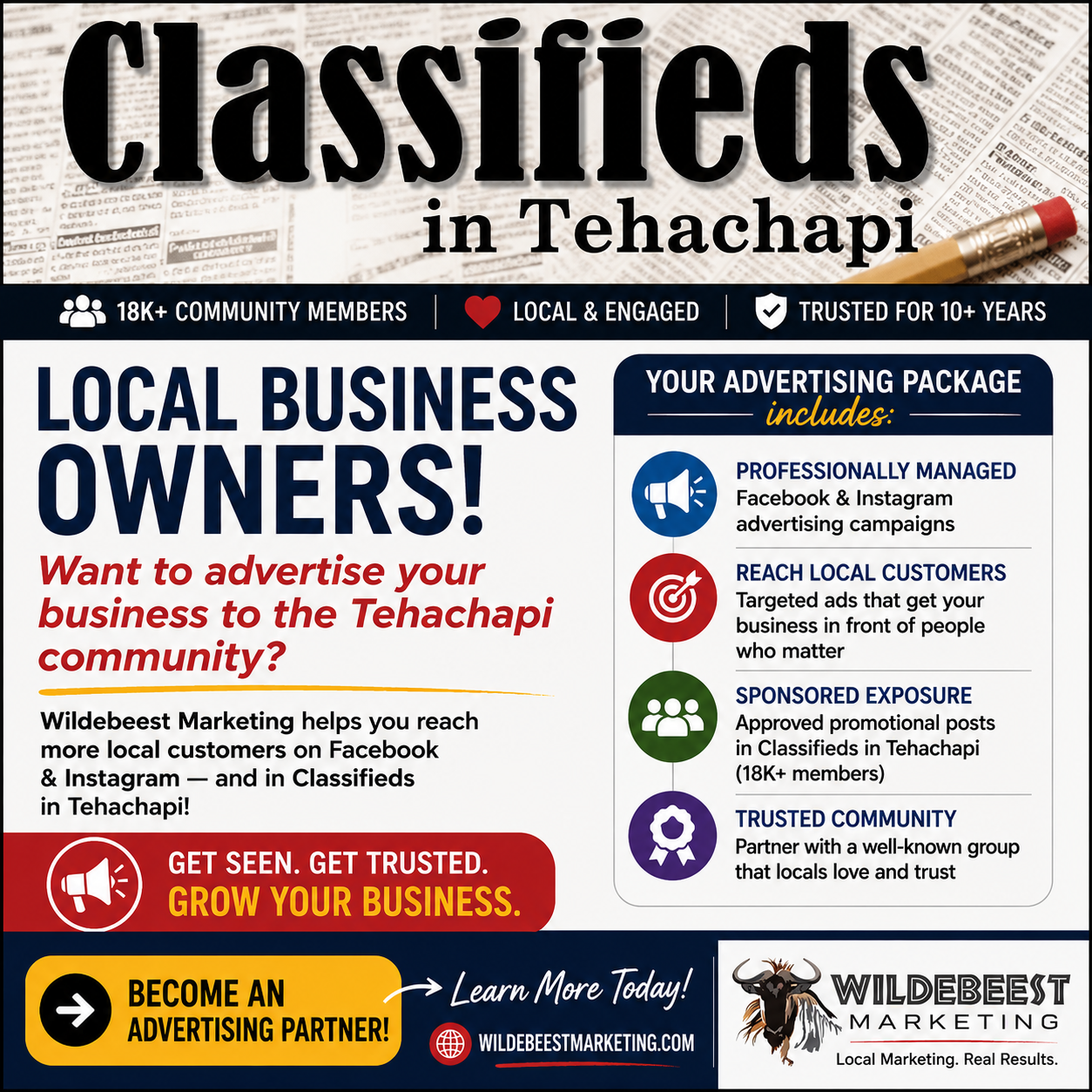 Classifieds in Tehachapi local business advertising